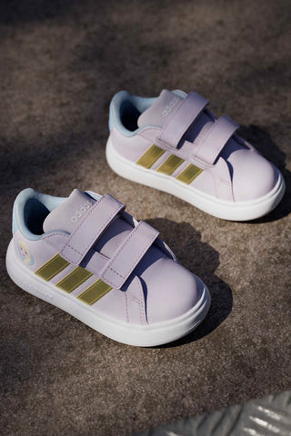 Lila superge z detajli Frozen in podplatom EVA Adidas Grand Court Elsa I