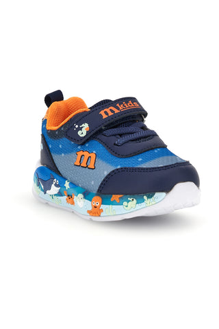 Modre superge z naramnicami, lučkami in morskimi podrobnostmi M kids MJ6031