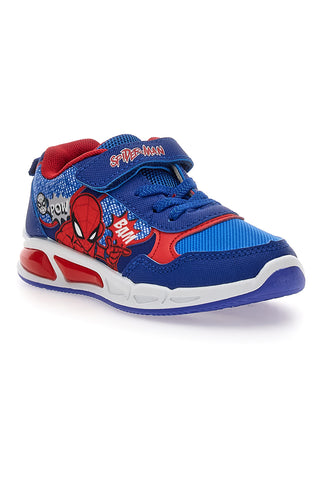 Modre športne copate z zapiranjem na trak z lučkami Spiderman R1310633T10
