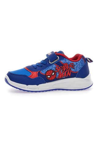 Modre športne copate z zapiranjem na trak z lučkami Spiderman R1310633T10