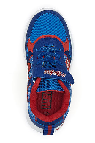 Modre športne copate z zapiranjem na trak z lučkami Spiderman R1310633T10