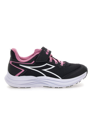 Črni športni čevlji z roza detajli in trakom Diadora Snipe 3 JR