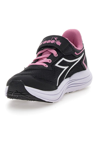 Črni športni čevlji z roza detajli in trakom Diadora Snipe 3 JR