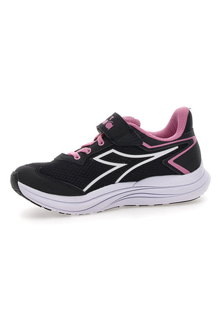 Črni športni čevlji z roza detajli in trakom Diadora Snipe 3 JR
