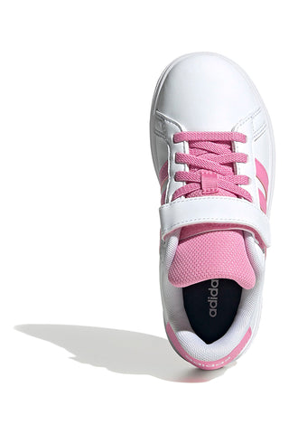 Bele in roza superge z zapenjanjem Adidas Grand Court 2.0 EL C