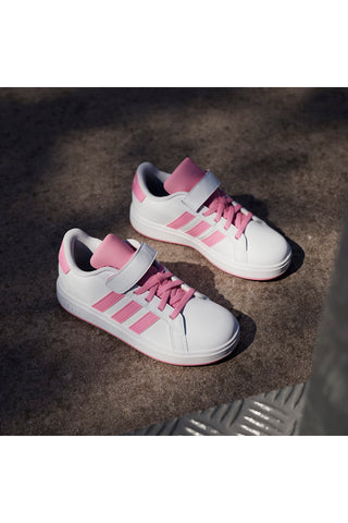 Bele in roza superge z zapenjanjem Adidas Grand Court 2.0 EL C