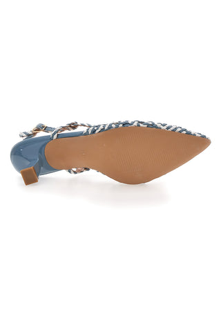 Sandali Slingback a Punta Avio con Tomaia Intrecciata MON DIEU 601