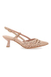 Sandali Slingback z ozkim noskom in prepletenim zgornjim delom MON DIEU 601