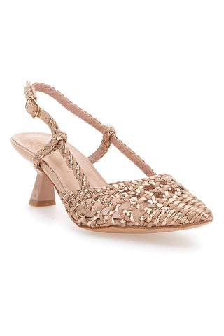 Sandali Slingback z ozkim noskom in prepletenim zgornjim delom MON DIEU 601