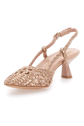 Sandali Slingback z ozkim noskom in prepletenim zgornjim delom MON DIEU 601