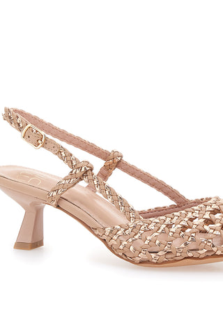 Sandali Slingback z ozkim noskom in prepletenim zgornjim delom MON DIEU 601
