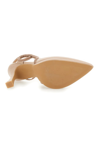 Décolleté Slingback Nude z odprtim prstom in trakom s kristali Mon Dieu 1929S30