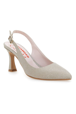 Décolleté Slingback Platino s koničastim peto PITTARELLO GLAM 5371