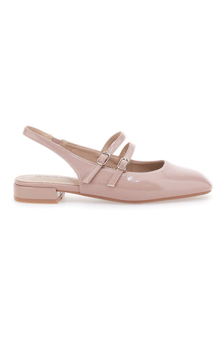 Roza balerinke Slingback z lakiranim učinkom in trakovi LE HAVRE PARIS CMJ2405313
