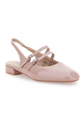 Roza balerinke Slingback z lakiranim učinkom in trakovi LE HAVRE PARIS CMJ2405313