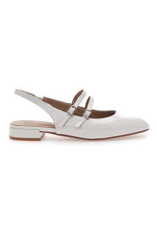 Bele balerinke Slingback z lakiranim učinkom in trakovi LE HAVRE PARIS CMJ2405313