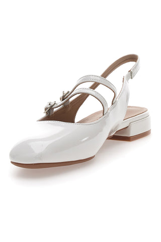 Bele balerinke Slingback z lakiranim učinkom in trakovi LE HAVRE PARIS CMJ2405313