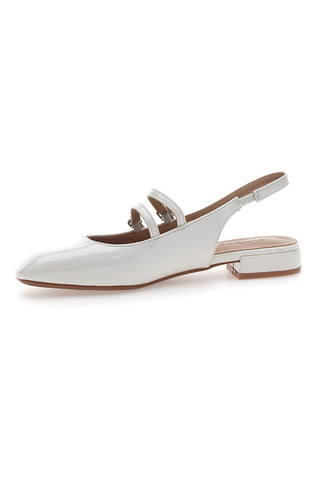 Bele balerinke Slingback z lakiranim učinkom in trakovi LE HAVRE PARIS CMJ2405313