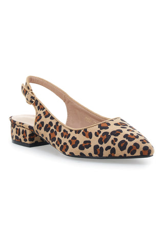 Balerine Slingback Leopardate a Punta First Lady P553