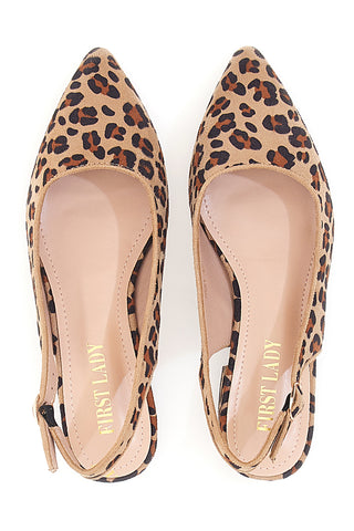 Balerine Slingback Leopardate a Punta First Lady P553