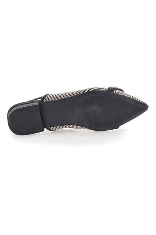 Ballerine slingback nere con fiocco e punta a contrasto Me & Me D729H1