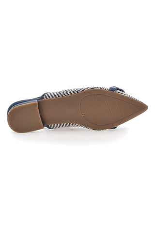 Ballerine slingback blu con fiocco e punta a contrasto Me & Me D729H1