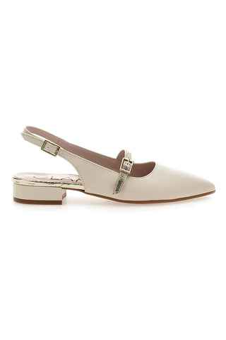 Balerine Slingback Panna s sprednjim trakom PITTARELLO GLAM 2888