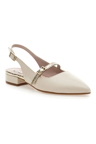 Balerine Slingback Panna s sprednjim trakom PITTARELLO GLAM 2888