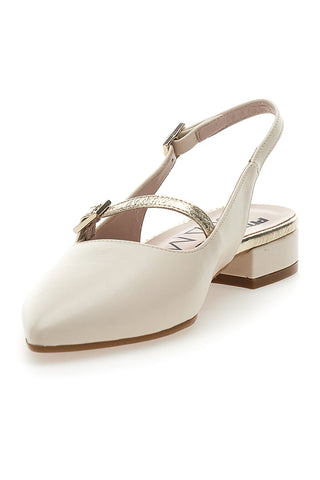 Balerine Slingback Panna s sprednjim trakom PITTARELLO GLAM 2888
