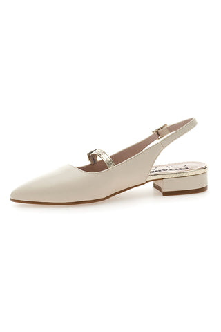 Balerine Slingback Panna s sprednjim trakom PITTARELLO GLAM 2888