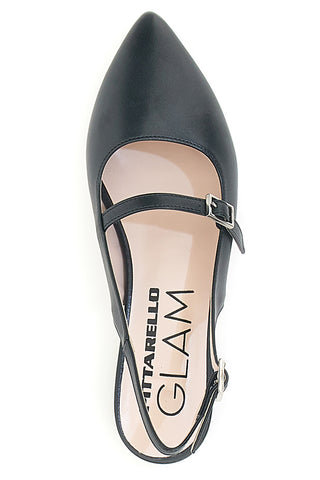 Črne balerinke Slingback s sprednjim trakom PITTARELLO GLAM 2888