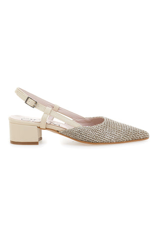 Balerine Slingback Beige s pletenim zgornjim delom PITTARELLO GLAM 3124