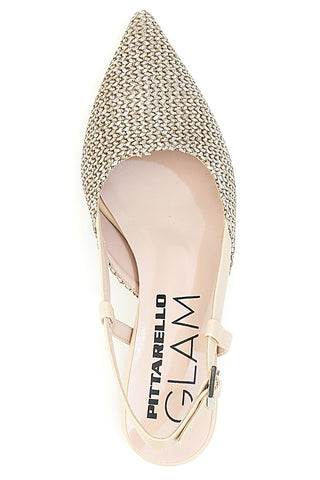 Balerine Slingback Beige s pletenim zgornjim delom PITTARELLO GLAM 3124