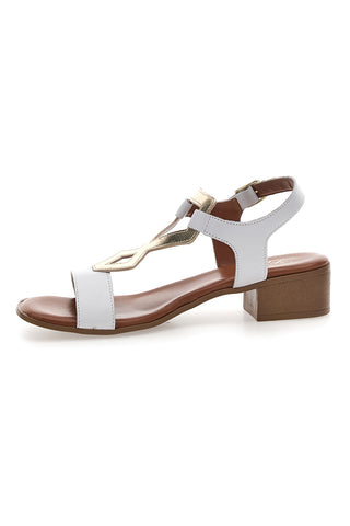 Bele sandale z usnjenim zgornjim delom Pittarello Look 244295