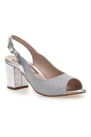 Srebrni sandali Slingback z odprtim prstom PITTARELLO GLAM 5916