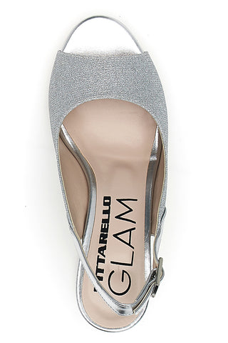 Srebrni sandali Slingback z odprtim prstom PITTARELLO GLAM 5916