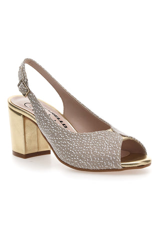 Sandali Slingback Platino z zgornjim delom z vezenim učinkom PITTARELLO GLMA 5991