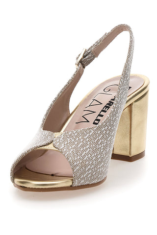 Sandali Slingback Platino z zgornjim delom z vezenim učinkom PITTARELLO GLMA 5991
