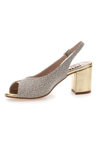 Sandali Slingback Platino z zgornjim delom z vezenim učinkom PITTARELLO GLMA 5991
