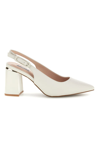 Décolleté beige con cinturino slingback tacco largo Burani 51882c1235