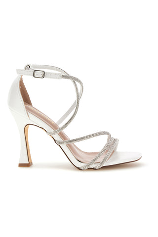 Sandali bianchi con strass First lady P692