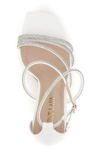Beli sandali s kamenčki First lady P692