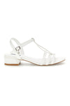 Beli sandali z nizko peto Burani 519431346