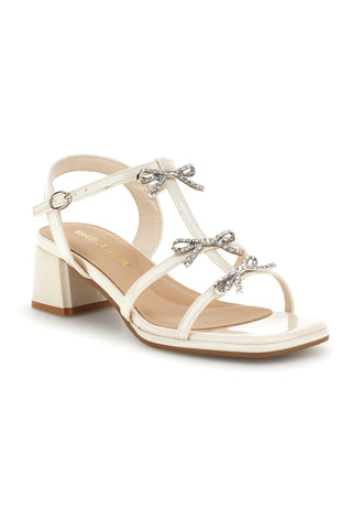 Beli sandali s kamenčki in široko peto Mariella Burani 519601320