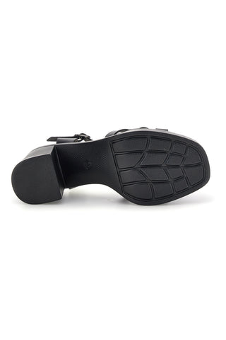Črni sandali s peto in platformo Prima Riga AD897701