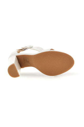 Beli sandali z visoko peto in trakom First lady CV98111