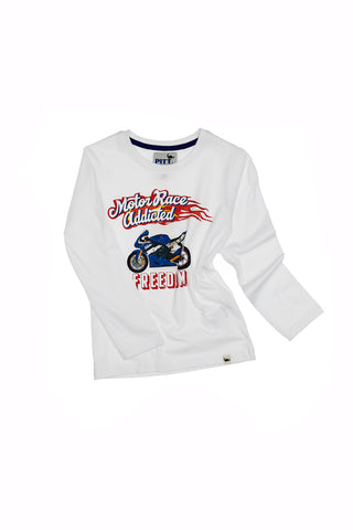 Majica z dolgimi rokavi Pitt Kids 03037 bela