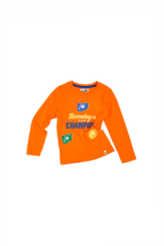 Majica z dolgimi rokavi Pitt Kids 04028 Oranžna