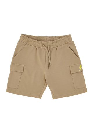 Kratke hlače Cargo Beige z vezenim logotipom Pitt Kids PT-B-SP-05006