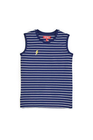 Modra majica z belimi črtami Pitt Kids PT-B-T-05008